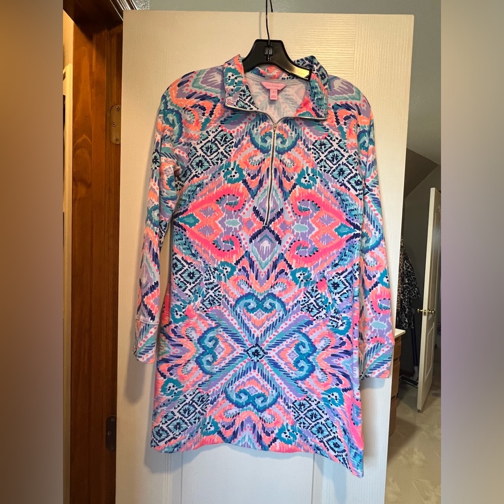 Lilly Pulitzer Dress Womens Small Skipper UPF 50 Solar Opposite Print